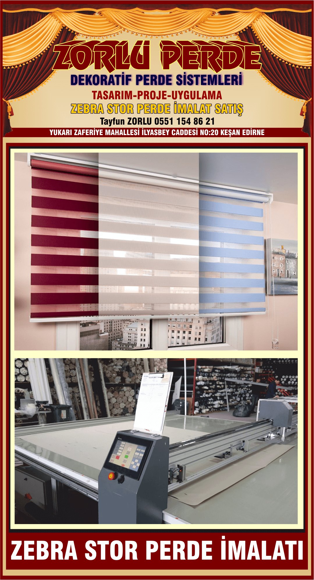 ZEBRA STOR PERDE İMALAT SATIŞ MONTAJ KEŞAN - Görsel 1