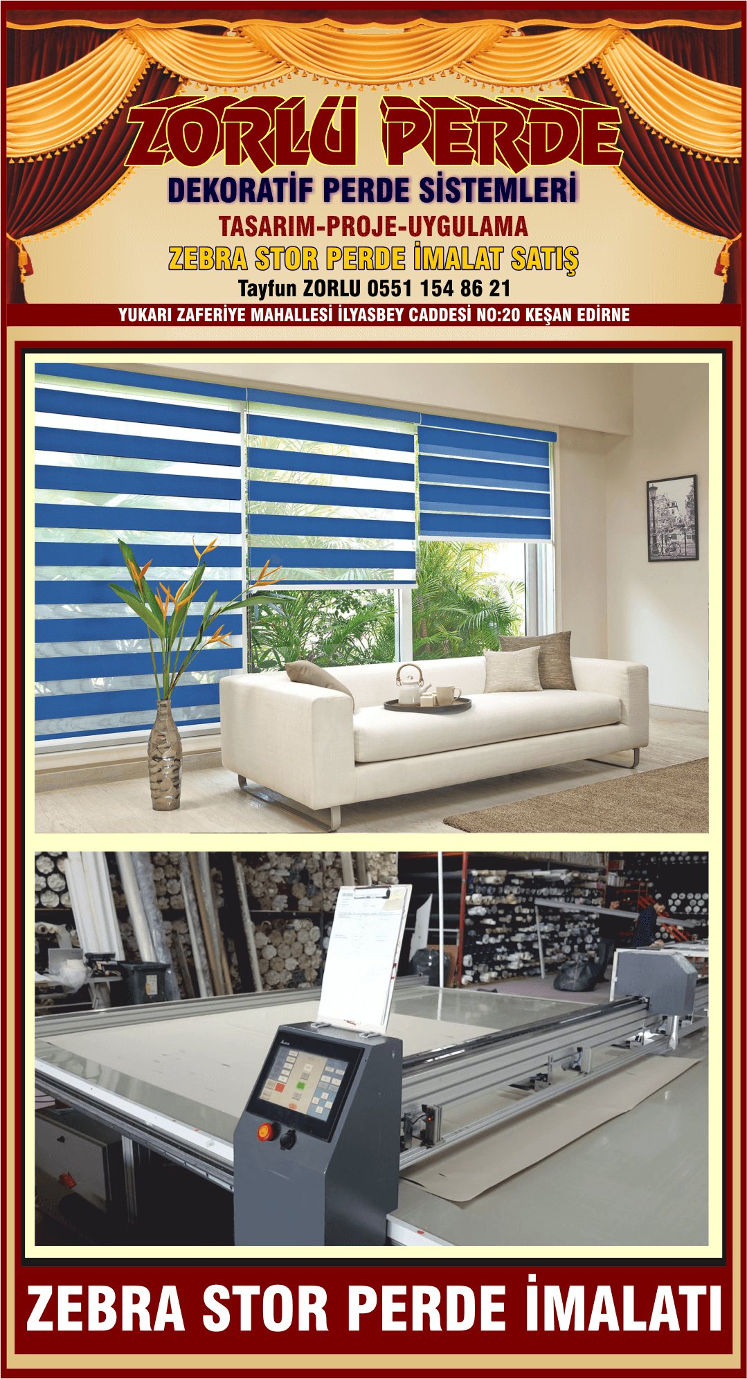 ZEBRA STOR PERDE İMALAT SATIŞ MONTAJ KEŞAN - Görsel 2