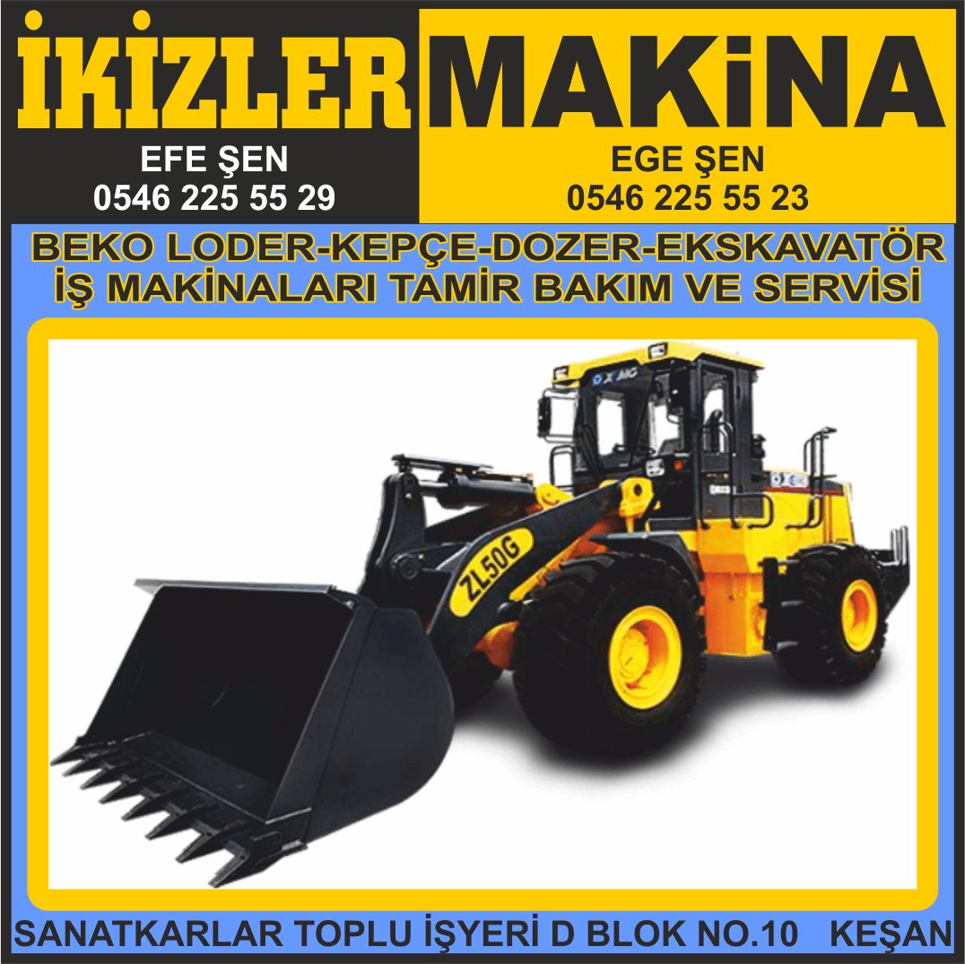 İKİZLER İŞ MAKİNALARI TAMİR KEŞAN KEPÇE BEKO LODER DOZER GREYDER EKSKAVATÖR ÖZEL SERVİS  - Görsel 2