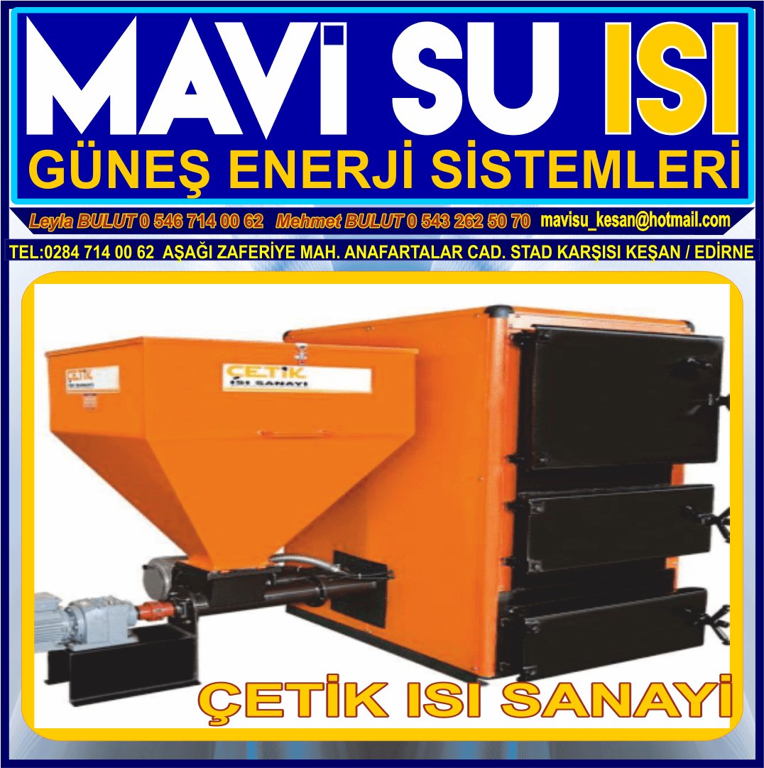 MAVİ SU ISI GÜNEŞ ENERJİSİ İLE SU ISITMA ELEKTRİK ÜRETİMİ TARIMSAL SULAMA KATI YAKIT KALORİFER KAZANI SATIŞ SU ARITMA SİSTEMLERİ KEŞAN - Görsel 7