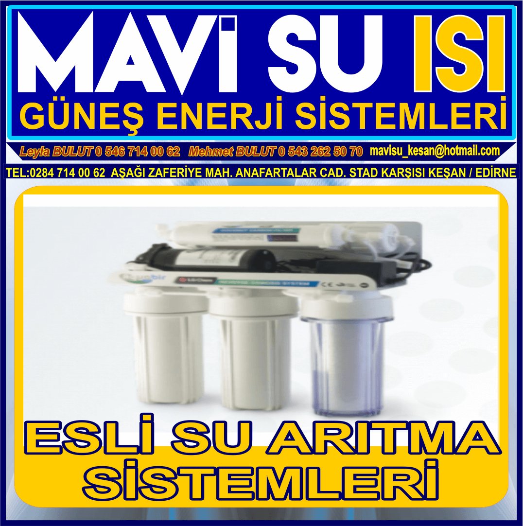 MAVİ SU ISI GÜNEŞ ENERJİSİ İLE SU ISITMA ELEKTRİK ÜRETİMİ TARIMSAL SULAMA KATI YAKIT KALORİFER KAZANI SATIŞ SU ARITMA SİSTEMLERİ KEŞAN - Görsel 8