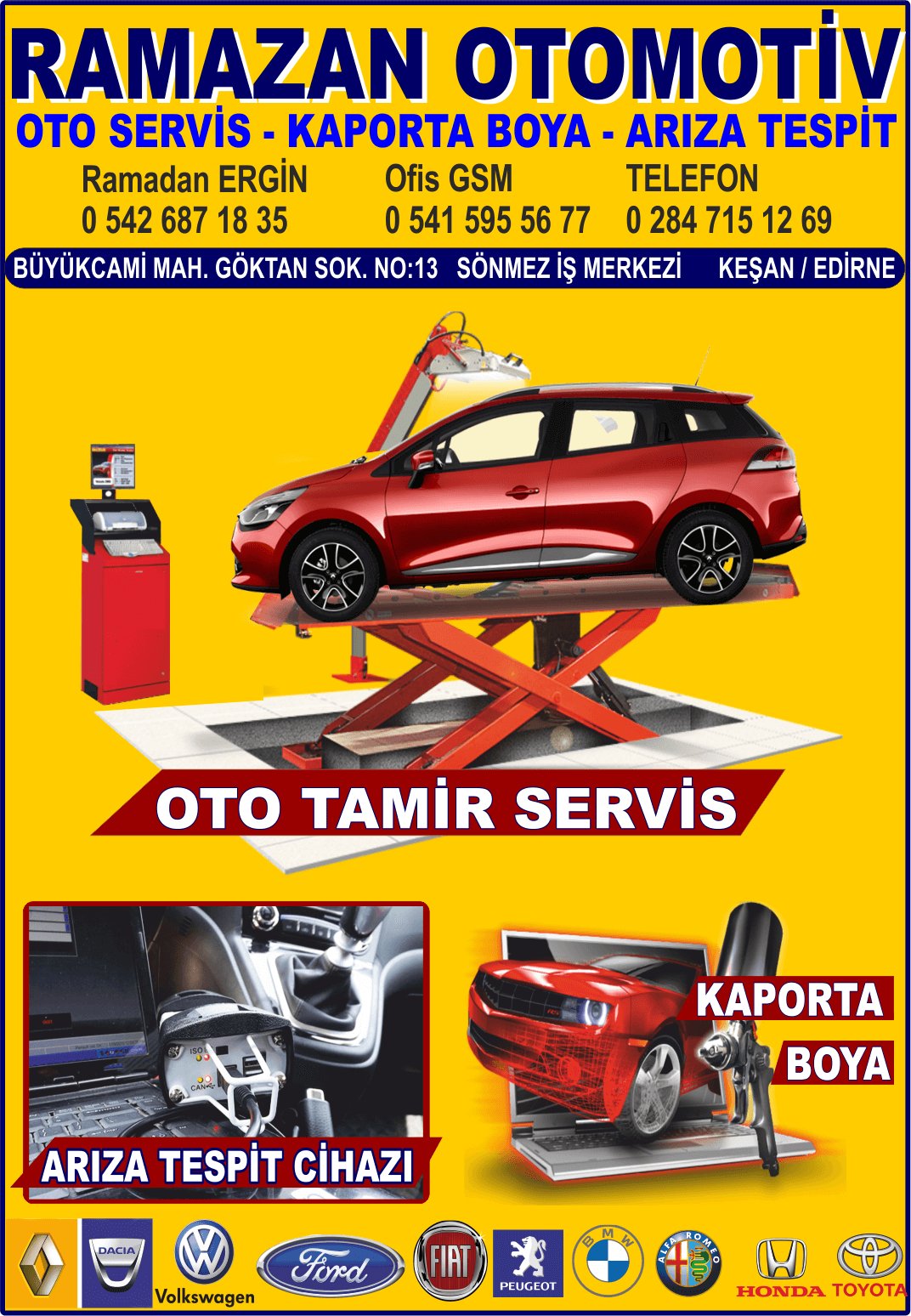RAMAZAN OTO RENAULT DACIA ÖZEL TAMİR SERVİS OTO KAPORTA ARIZA TESPİT KEŞAN