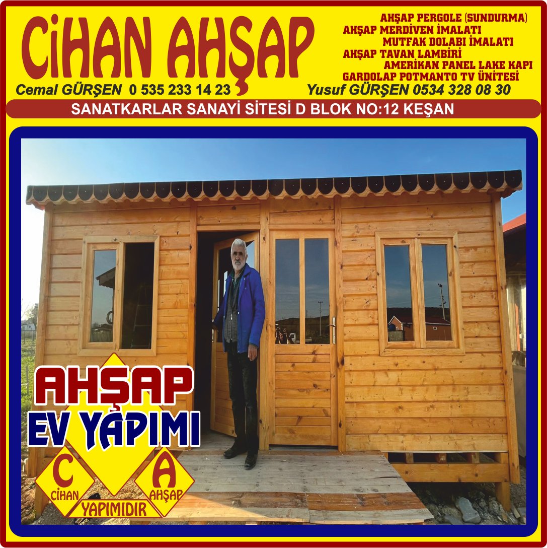 CİHAN AHŞAP EV TİNY HOUSE MOBİLYA İMALAT AHŞAP PERGOLE KEŞAN - Görsel 12