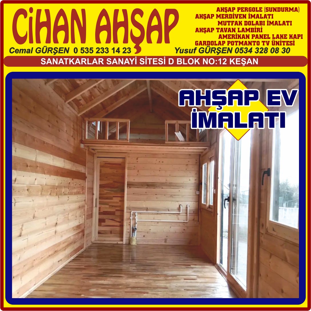 CİHAN AHŞAP EV TİNY HOUSE MOBİLYA İMALAT AHŞAP PERGOLE KEŞAN - Görsel 2
