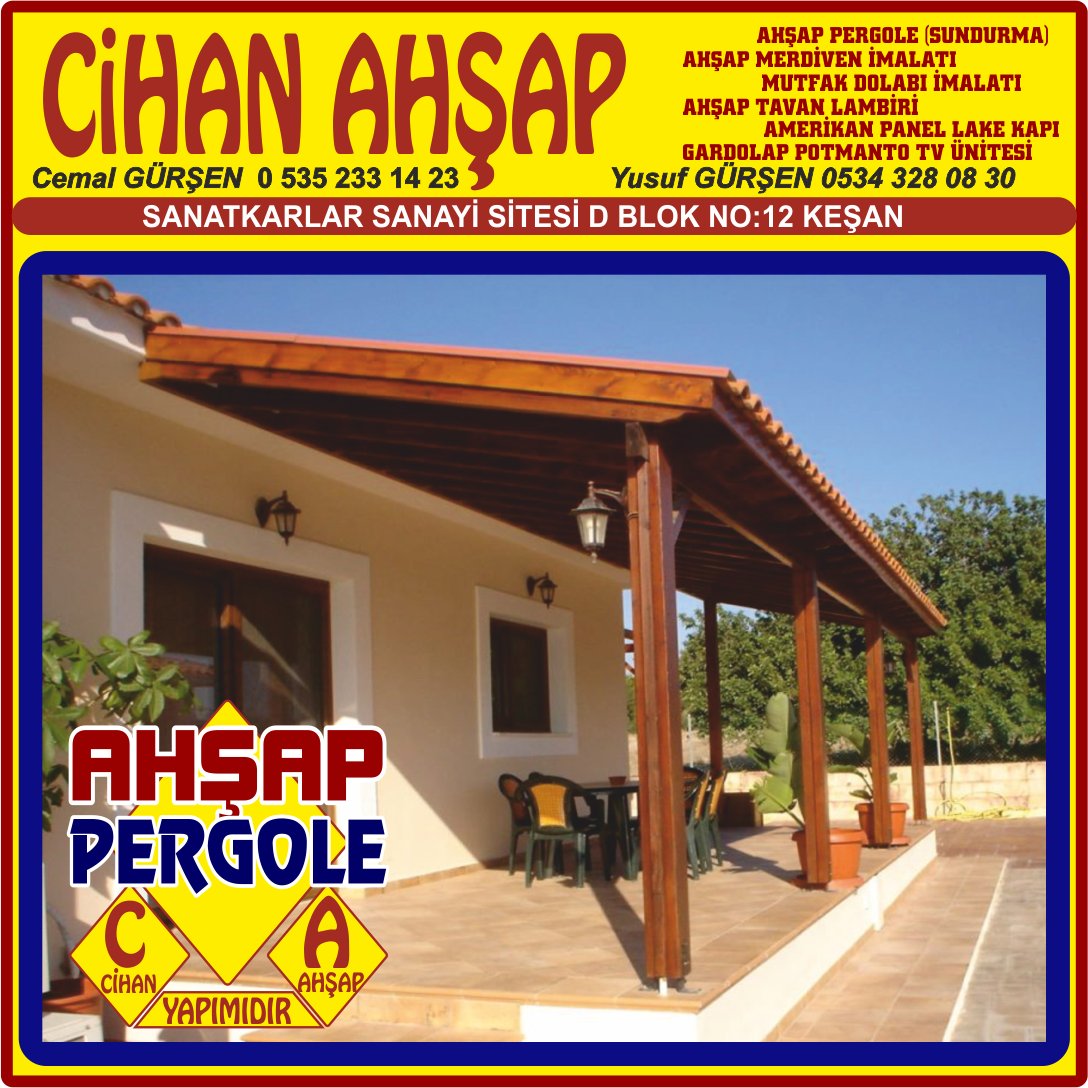 CİHAN AHŞAP EV TİNY HOUSE MOBİLYA İMALAT AHŞAP PERGOLE KEŞAN - Görsel 9