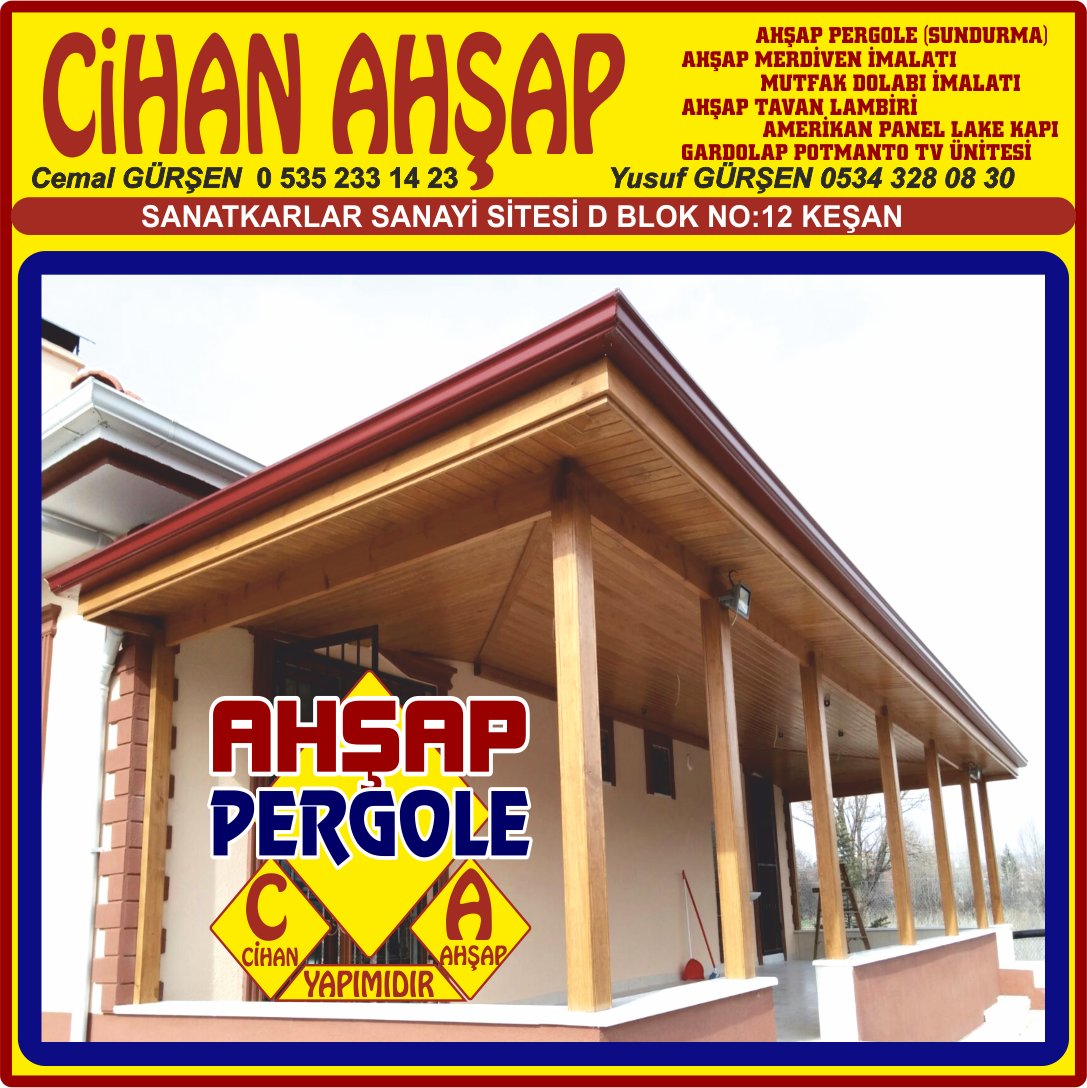 CİHAN AHŞAP EV TİNY HOUSE MOBİLYA İMALAT AHŞAP PERGOLE KEŞAN - Görsel 8