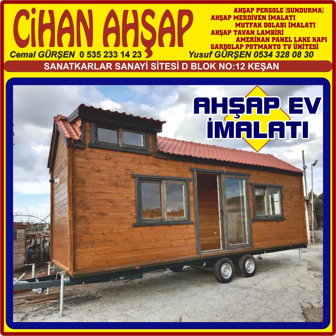 CİHAN AHŞAP EV TİNY HOUSE MOBİLYA İMALAT AHŞAP PERGOLE KEŞAN - Görsel 1